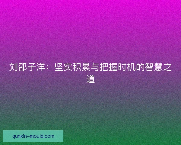 刘邵子洋：坚实积累与把握时机的智慧之道